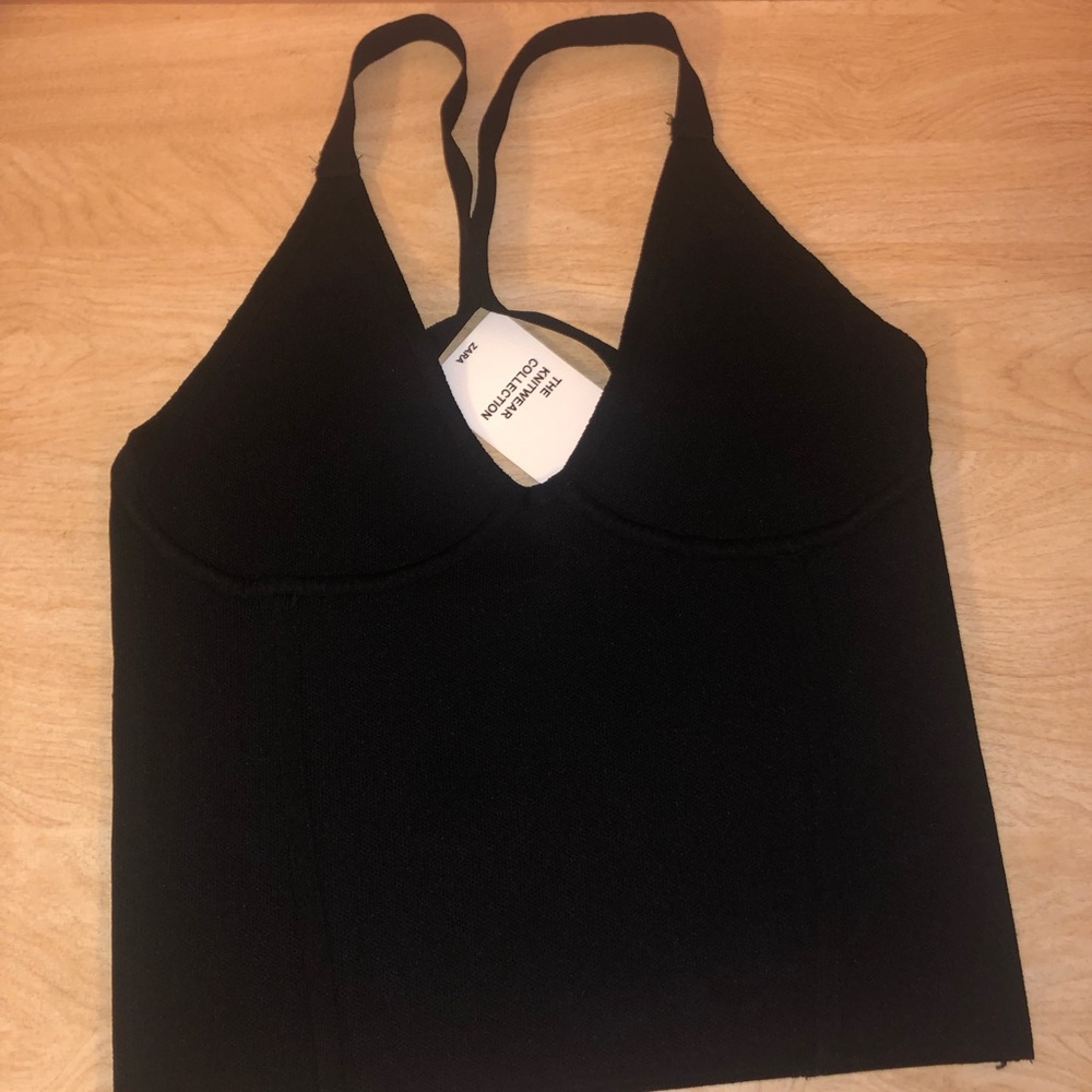 Zara Black Halter Strap Top